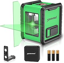 TOMAHAWK® TLL 02 - Compact 2 Green Line Laser Level - 98ft Green Cross Self-Levelling Laser Line for Construction with Vertical/Horizontal Base, Adjustable Brightness