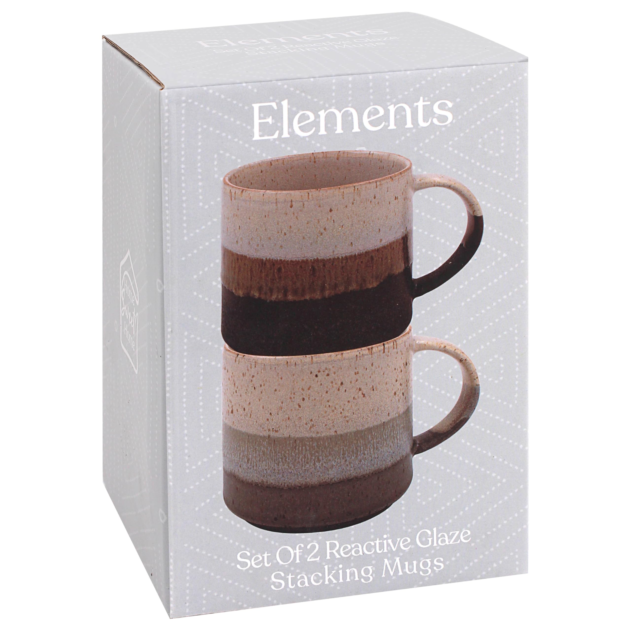 Lesser & Pavey Men's Stripe Elets Reactive Glaze Mugs Set Of 2 | Stylish Tableware For Home Use | Coffee Cups For Every Occasion | Ideal And Birthday Gifts For Wo - Lp73790,
