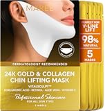 MAREE V Line Lifting Mask with 24K Gold – Deep Collagen Face Mask for Women – Jawline Shaper Mask with Retinol & Hyaluronic Acid – Neck Tightening & Firming - Double Chin Strap for Face Lift