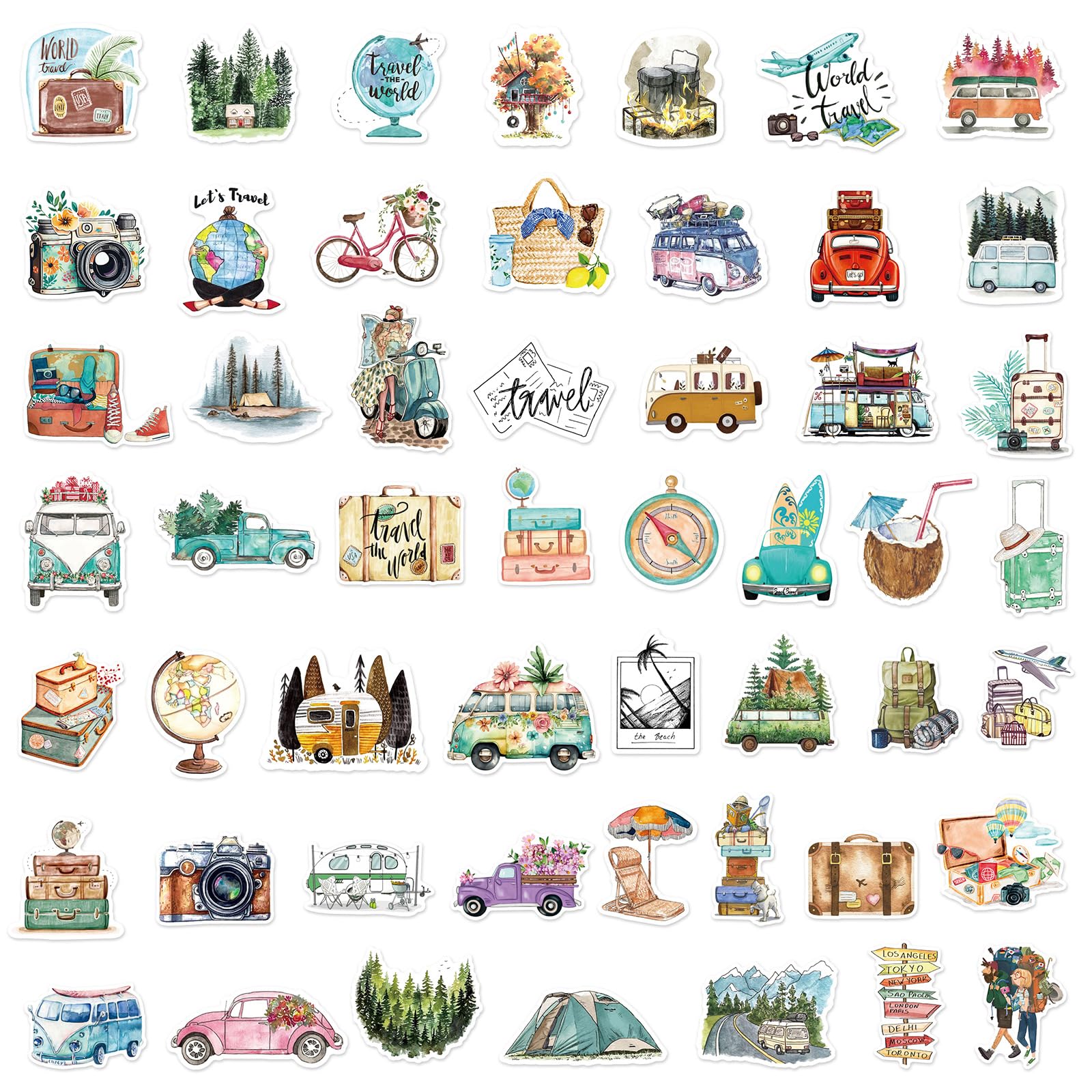 Dandys World, 50 Pezzi di Adesivi in Vinile Impermeabili per Feste, Bottiglie d'Acqua, Album, Laptop, Skateboard, Computer - per Adolescenti e Studenti (dandy-50pcs