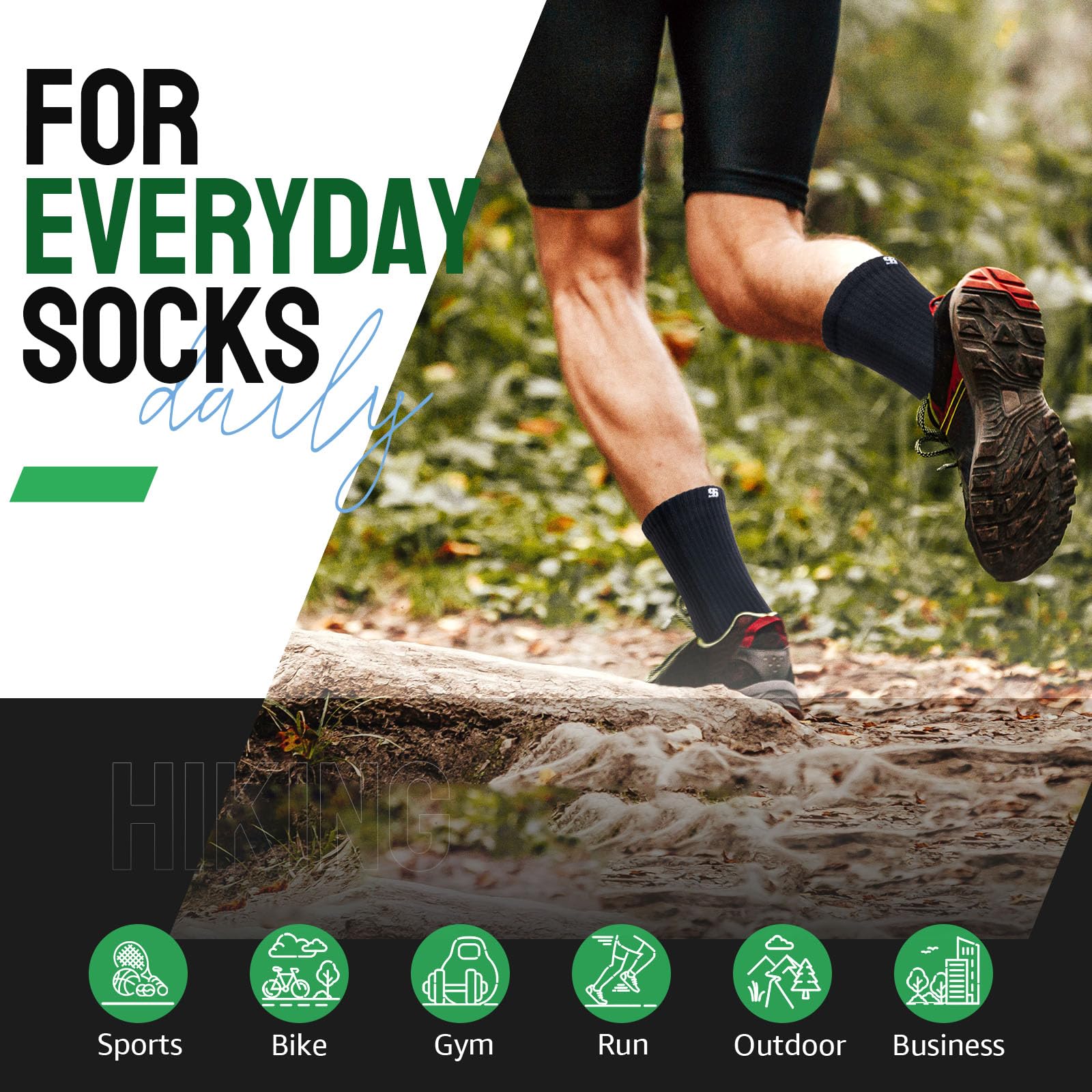 Alaplus Calzini Lunghi Uomo Donna 6 Paia, Calze lavoro in Cotone Traspiranti Antiscivolo, Calzini Sportive Uomo Estive Ideali per Running Trekking