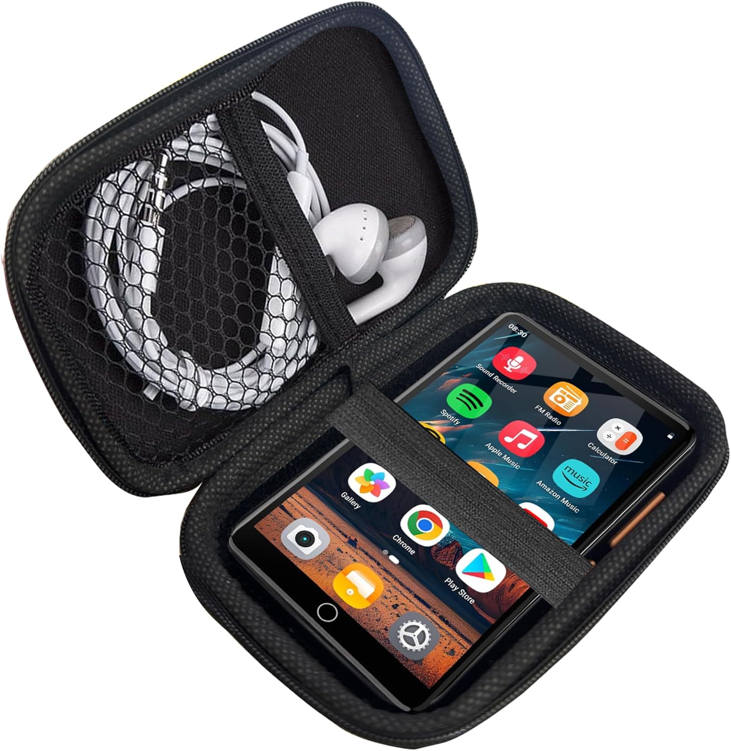 Compatible with AHENOD G12 MP3 Player Case, Lamshaw Durable EVA Carrying Case, Shockproof & Lightweight Protective Cover Compatible for AHENOD G12 4.02" MP3 Player (Black)