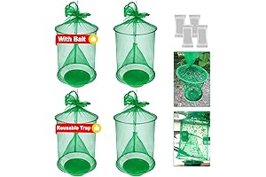 Reusable Outdoor Hanging Fly Traps (4 Pack)