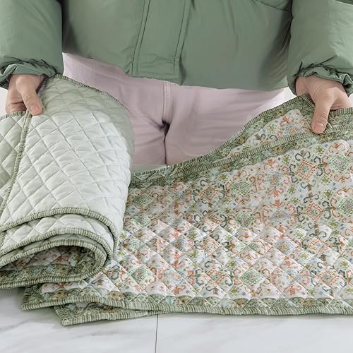 Miniatura 5 de HOMBYS Juego de manteles individuales de 6 a 12 x 18 pulgadas, manteles individuales rectangulares acolchados bohemios para mesa de comedor,