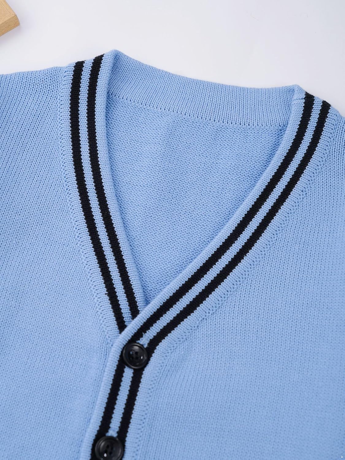 TiaoBug Kids Boys Girls Cardigan Sweater Long Sleeve V Neck Button Up School Uniform Knit Tops Knitwear Outerwear