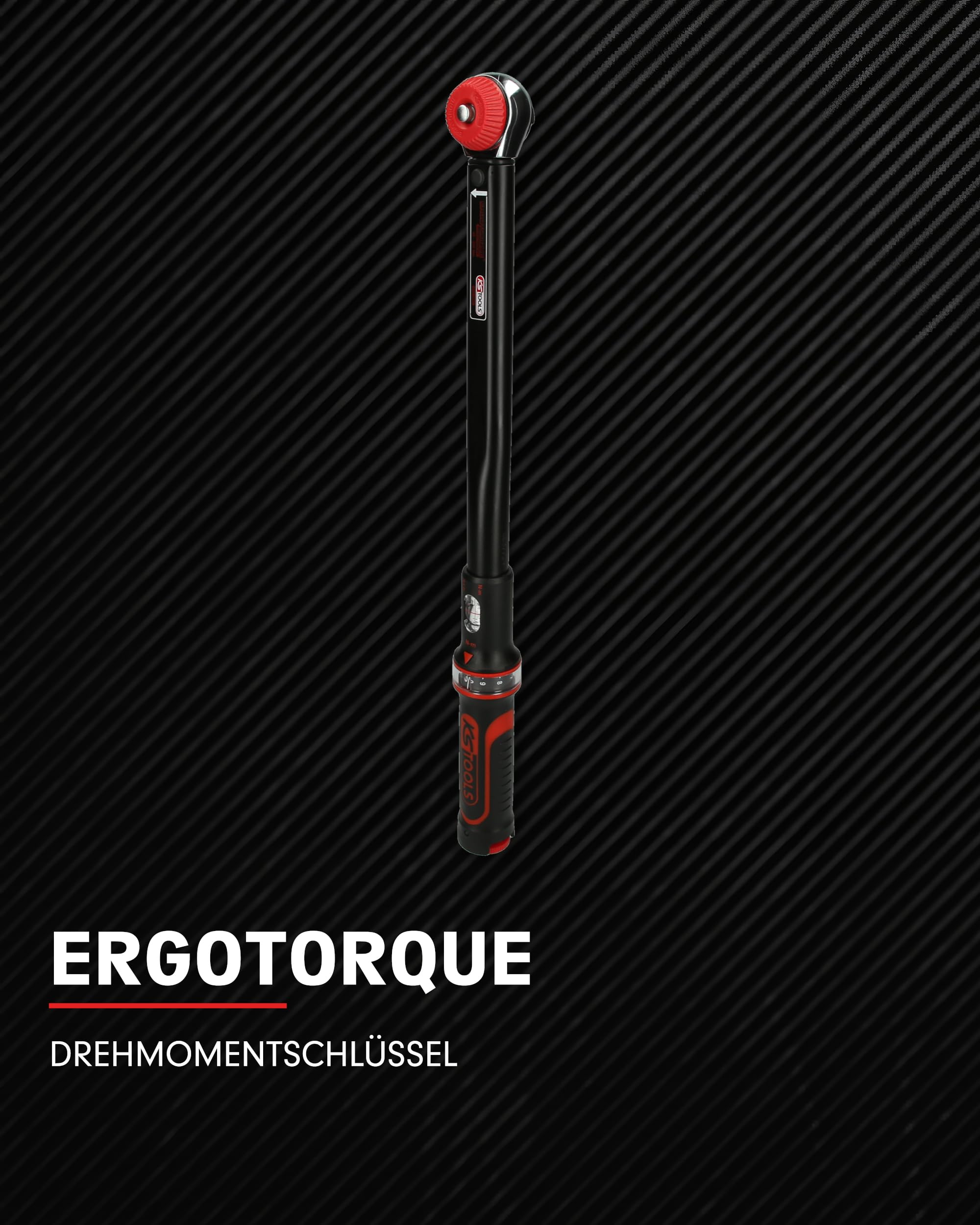 KS Tools Ratschen Drehmomentschlüssel 3/4" Drehknopf ERGOTORQUEprecision 516.1490 I 110-550 Nm I Mit Doppelskala in Nm und lbf•ft I Präzisions Schraubenschlüssel