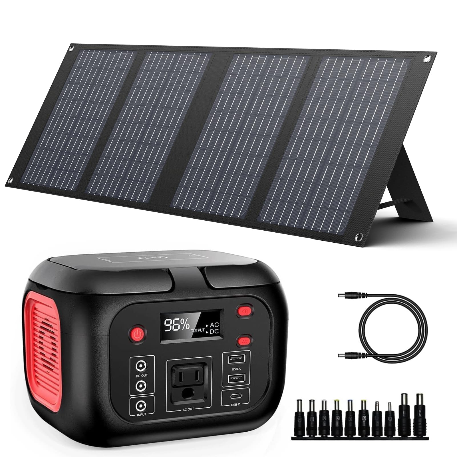 Amazon.com : 200W Portable Power Station with 40W Foldable Solar