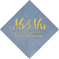 Vista 10 de Crisky Servilletas Mr and Mrs Gold Cóctel Bebidas Postre para Boda Ducha Compromiso Decoración de Fiesta Suministros de Decoración de Mesa