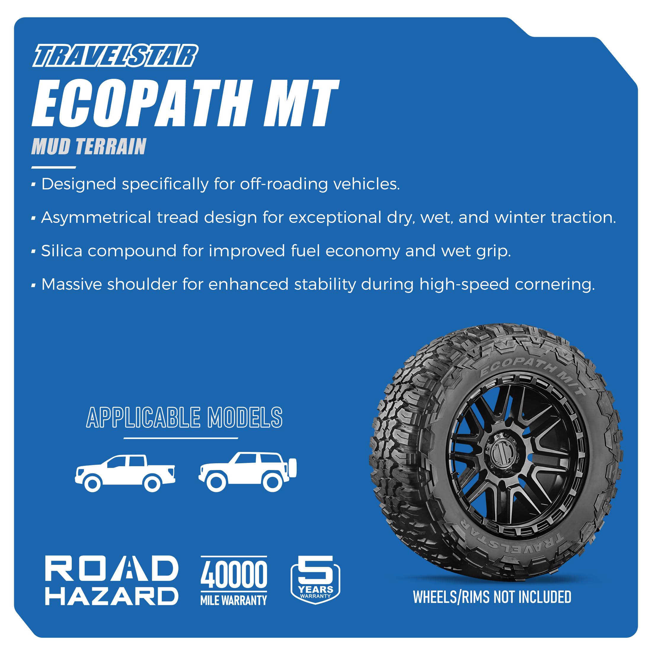 Amazon.com: Set of 4(Four) Travelstar EcoPath M/T 33X12