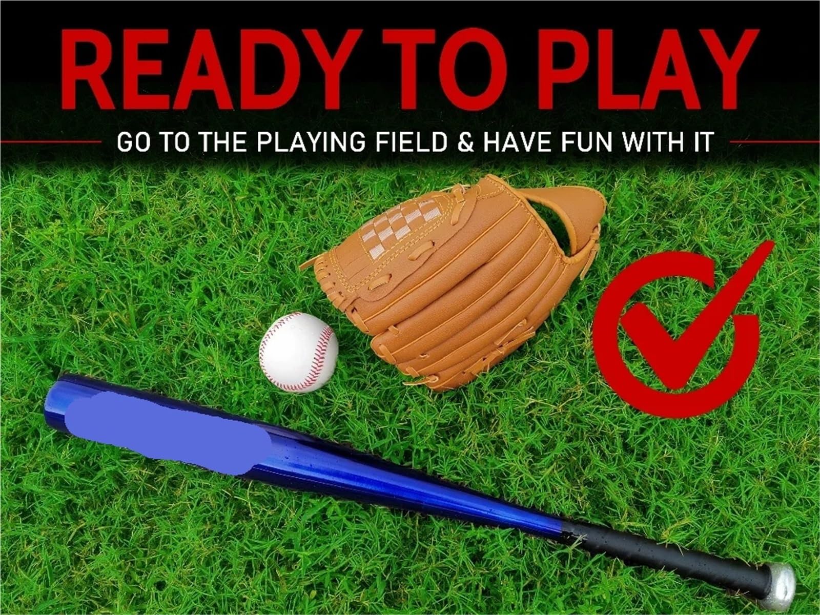 25-Zoll-Baseballschläger-Set aus Aluminium, ideal for Softball-Schlagübungen mit Handschuhen und Baseballschlägern Baseball Handschuhe(Blue)