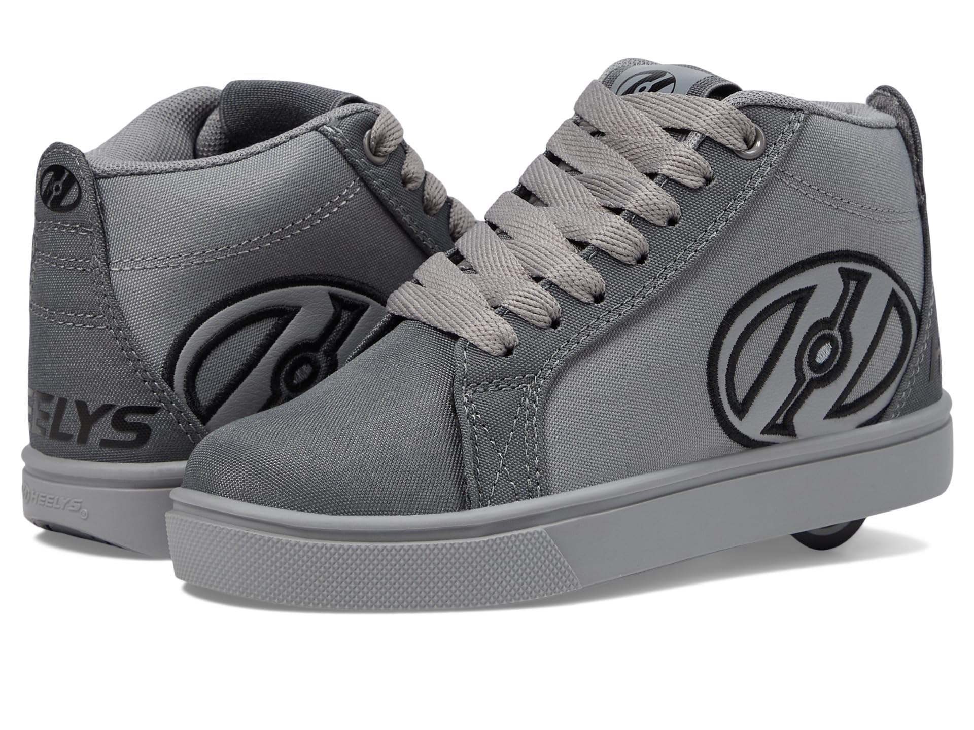 HEELYS Racer 20 Mid (Little Big Kid/Adult) Wheeled Heel Shoe, Grey/Grey, 6 US Unisex