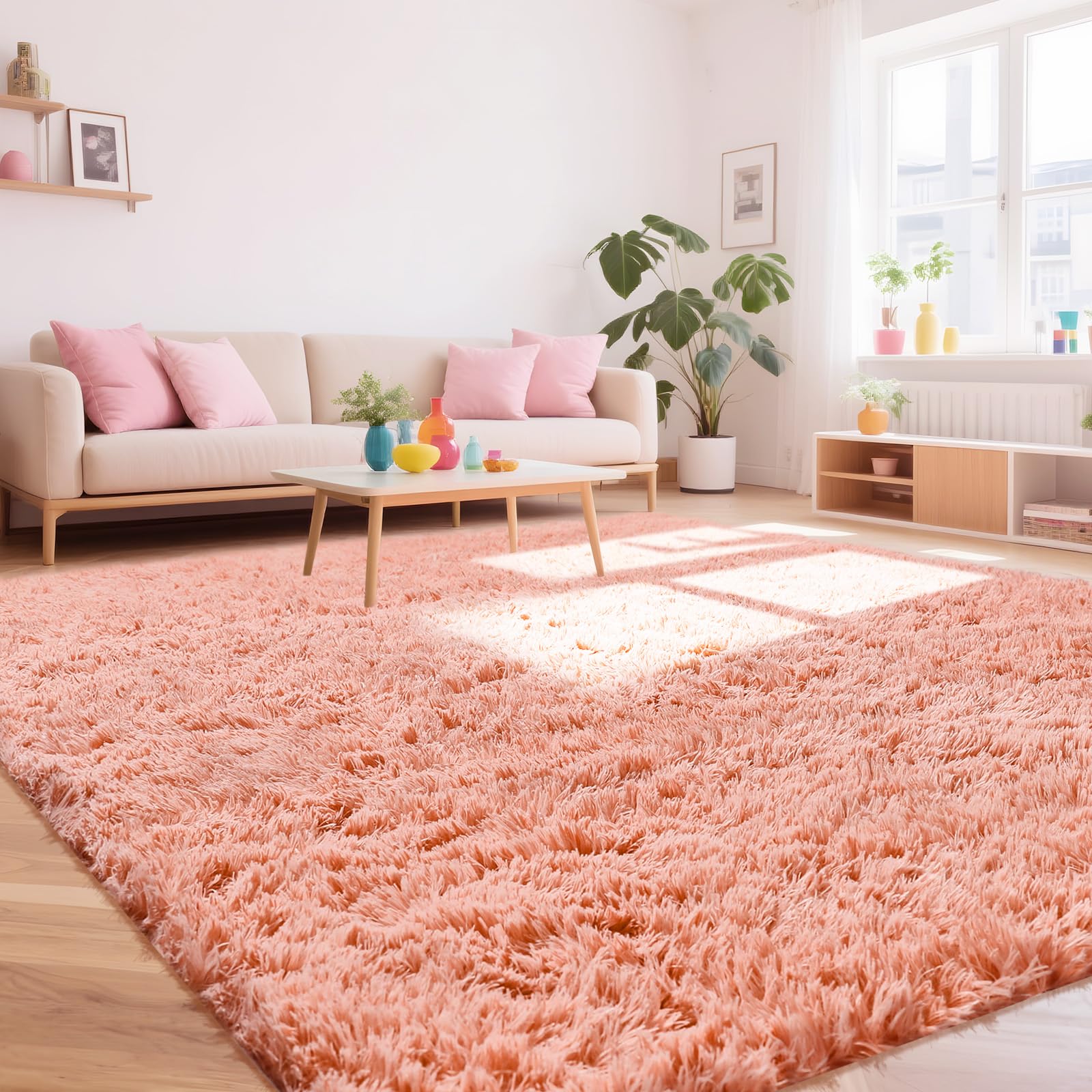 LNZHAO Rugs Living Room - 120x180cm Large Rug for Living Room - Anti-Slip Backing Carpets - Washable Rug Super Soft Fluffy Shaggy Rugs Suit for Bedroom Dorm Nursery Kids Room Lounge Office Home Decor — image 1