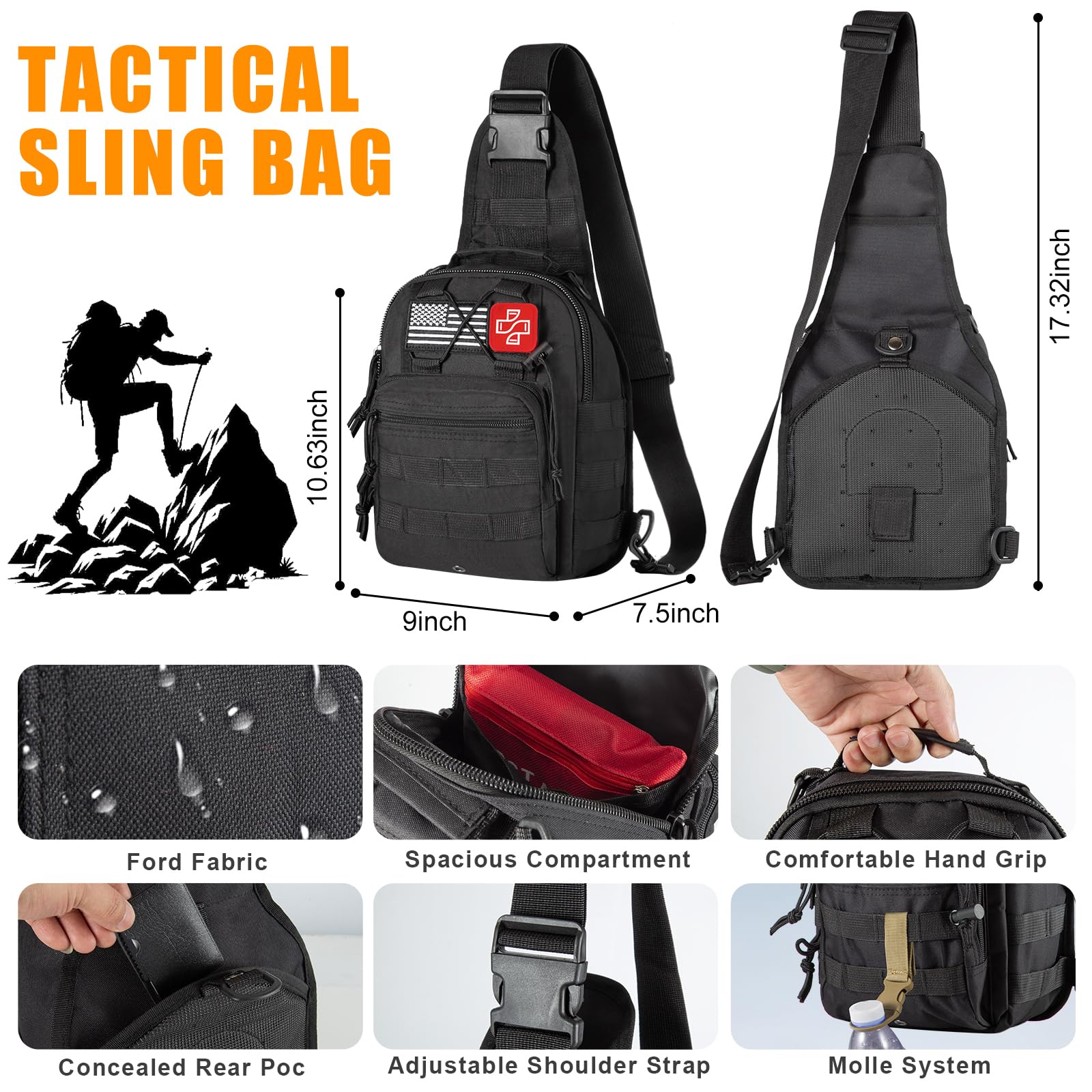 Kit de supervivencia, bolsa de 360 piezas con kit de primeros auxilios. Hacha de camping, pala de supervivencia, herramientas ideales para camping, senderismo
