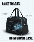 Puffer Gym Bag for Women, Quilted Travel Duffle Bag with Shoe Compartment & Laptop Sleeve, Water-Resistant Weekender, Structured Base, Carry-On Friendly Size - 23L Black