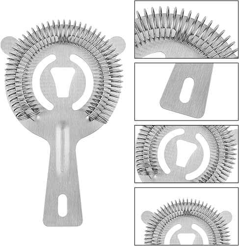 Tifanso Cocktail Strainer Bar Tools - 2PCS Bar Strainer with High Density Spring, Stainless Steel Bartender Accessories for Filtering Cocktail Drink, Professional Bartending Tools with Filter for Home - Thumbnail 4