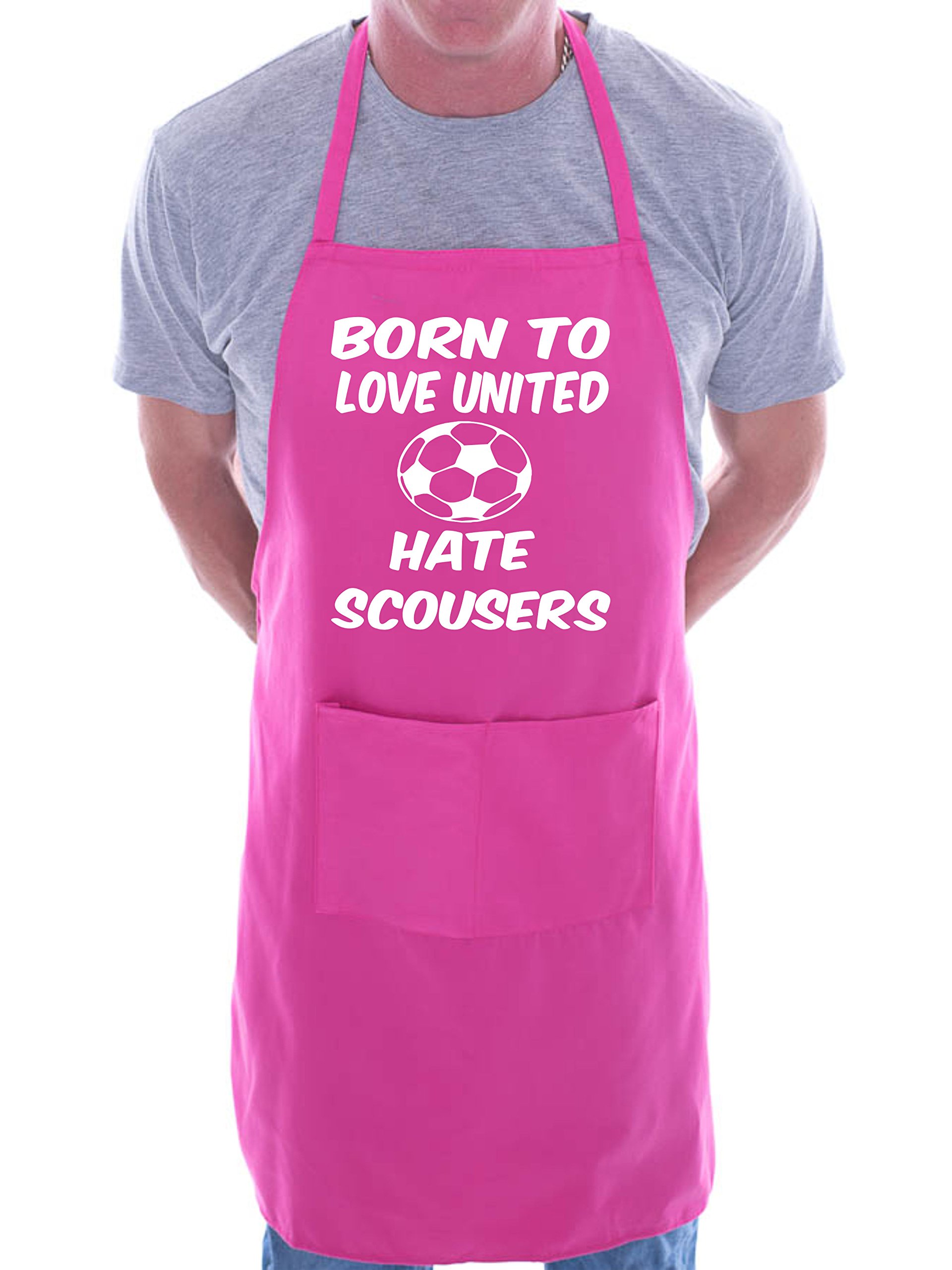 Print4U Love Man Utd Hate Scousers BBQ Cooking Funny Novelty Apron Pink