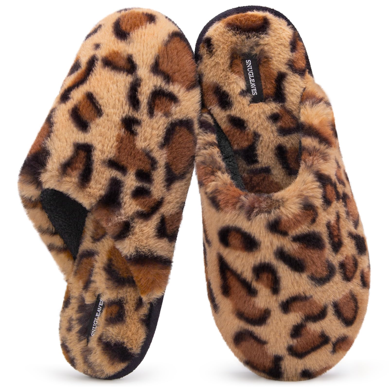 Snug LeavesWomen's Fluffy Memory Foam Slip On Slippers with Cosy Faux Fur Lined House Shoes for Ladies