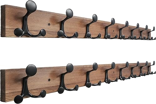 Miniatura 207 de SKOLOO Perchero de madera blanca de 17 pulgadas con 3 ganchos triples, ideal para entradas familiares, aulas y almacenamiento de suministros para