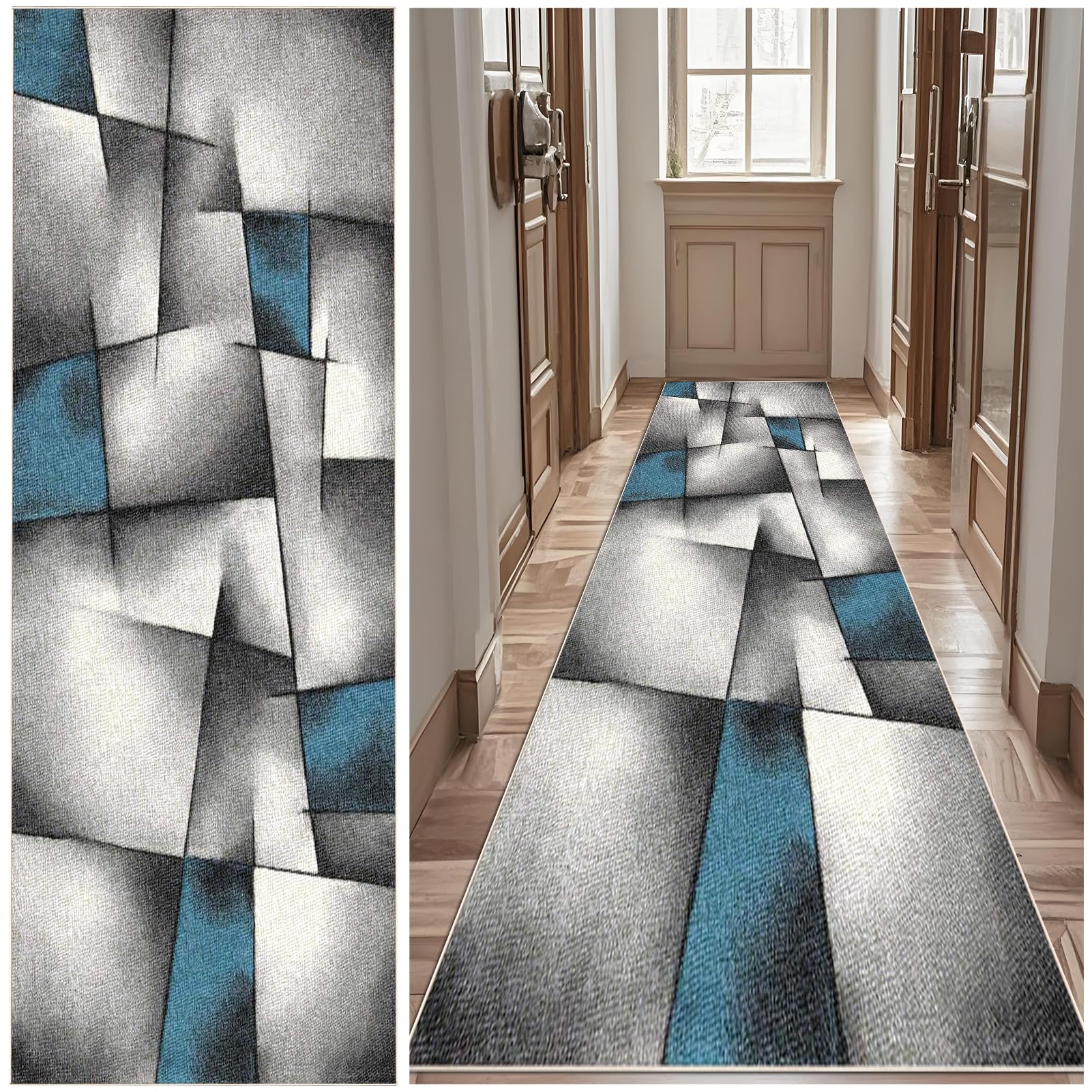 Teppich Läufer Flur Teppichläufer 90 x 500 cm Waschbarer LäUfer Teppich Flur Küchen Wohnzimmer Schlafzimmer Teppiche Küchenteppich Waschbar rutschfest Fußmatte ür Flur Küche Schlafzimmer