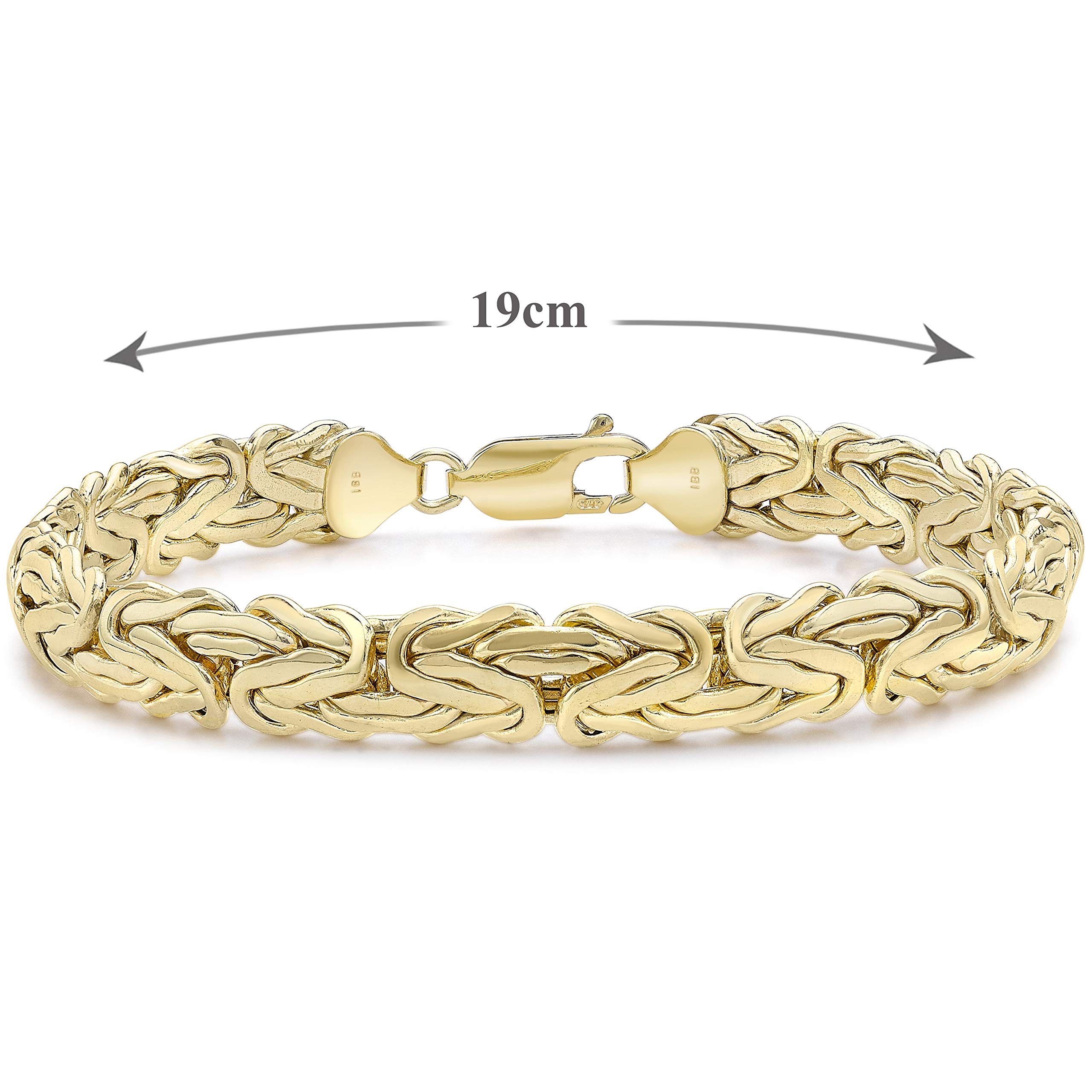 CARISSIMA Frauen 9ct Gelb Gold Gewölbtes Byzantinisches Kette Armband - 19cm/7.5"