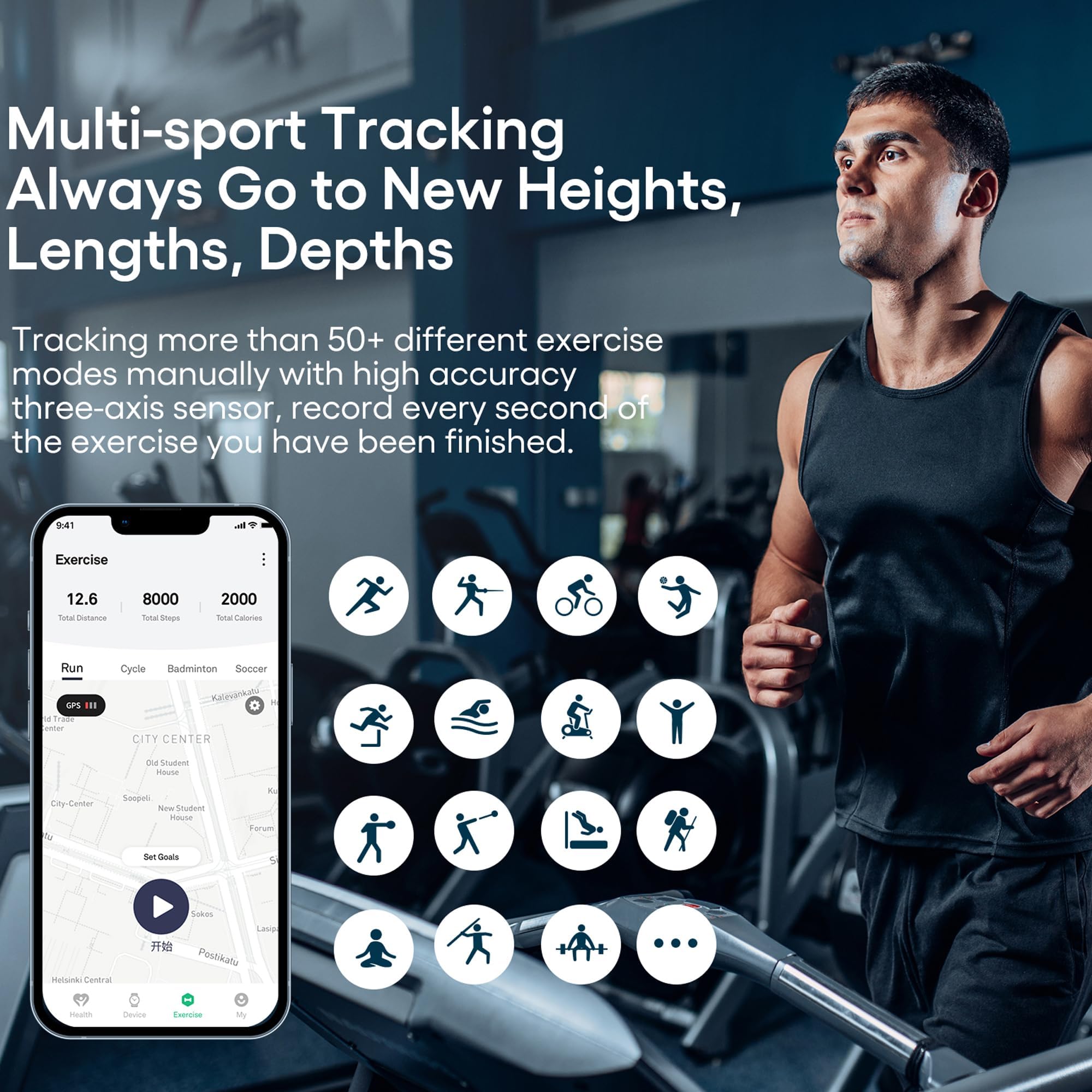 Smart-Armband, Fitness-Tracker, Gesundheitsarmband, Herzfrequenzmesser, Schlaf-Tracker, Schrittzähler, Kalorien, Schrittzähler, wasserdicht, tragbar, Aktivitätstracker für Männer und Frauen