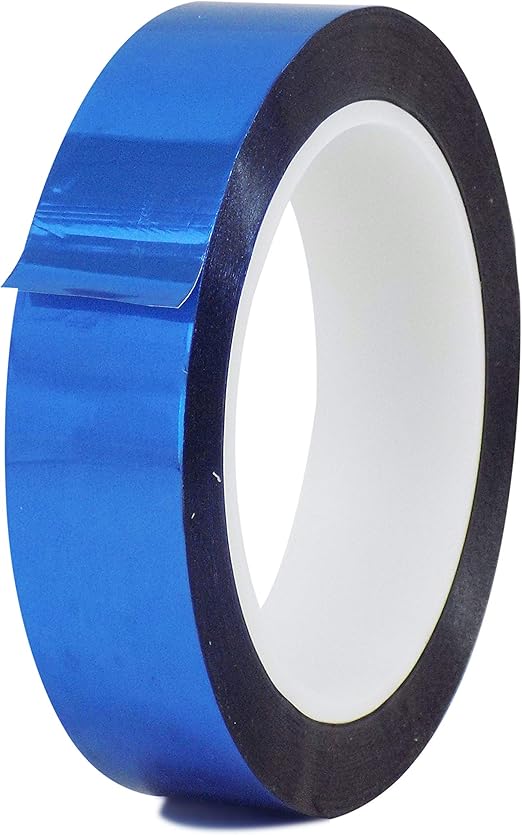 MAT Metalized Polyester Mylar Film Tape, Blue - 1 inch x 72 yds. Decor Tape for Detailing Accent Wall, Graphic Arts, Car and Boat Trim - Vibrant Mirror Like Finish