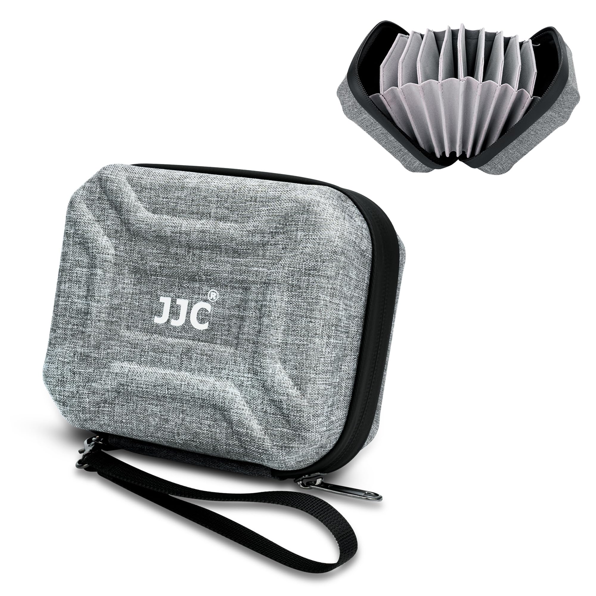JJC Durable Lens Filter Pouch Case for 10 Circular Filters Up to 95mm 82mm, Dustproof & Water-Resistant Camera Lens Filter Storage Wallet for ND UV CPL Filter
