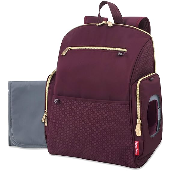 burgundy diaper backpack