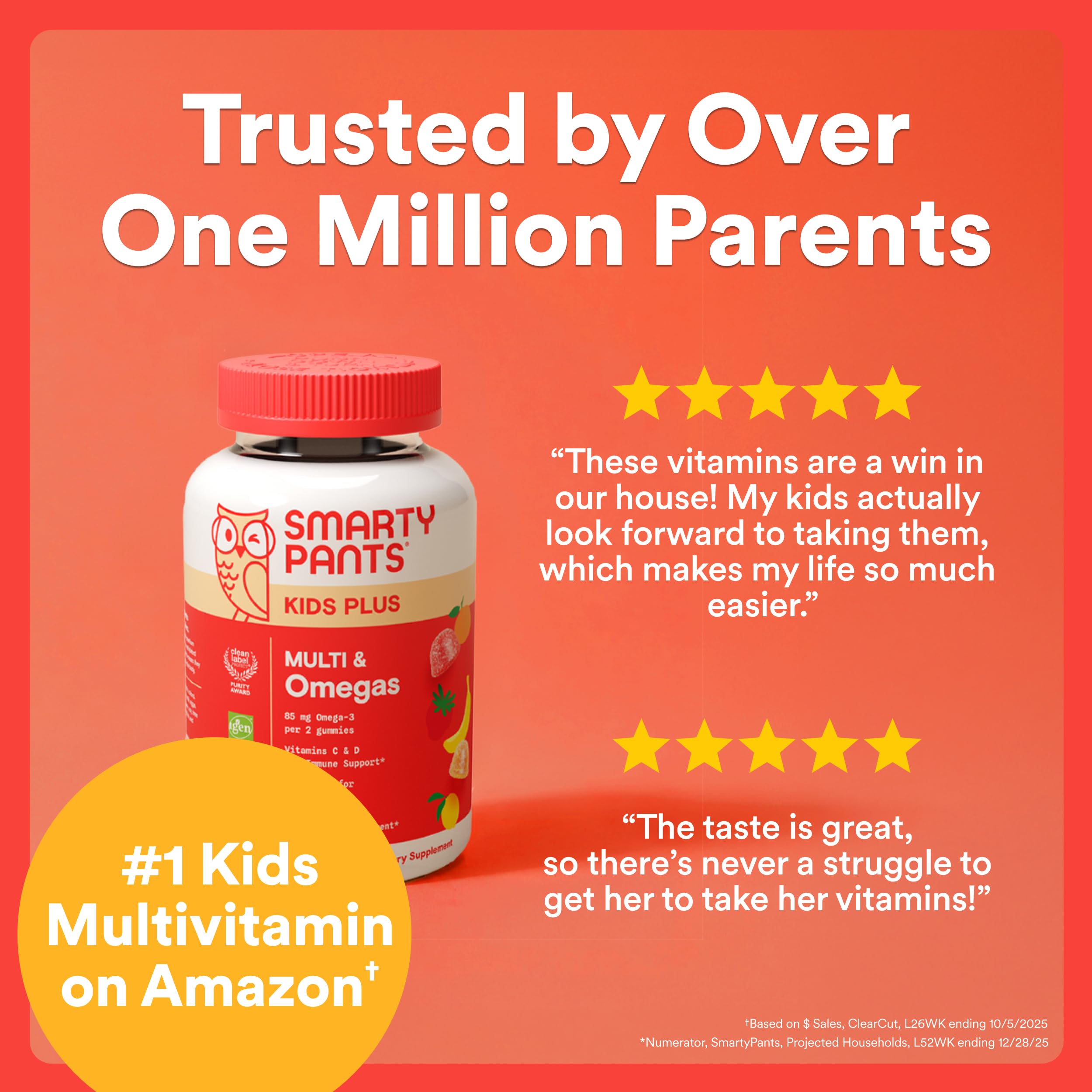 SmartyPants Kids Multivitamin Gummies, Vitamin D & C, Omega 3, Zinc, 80 Ct view 5