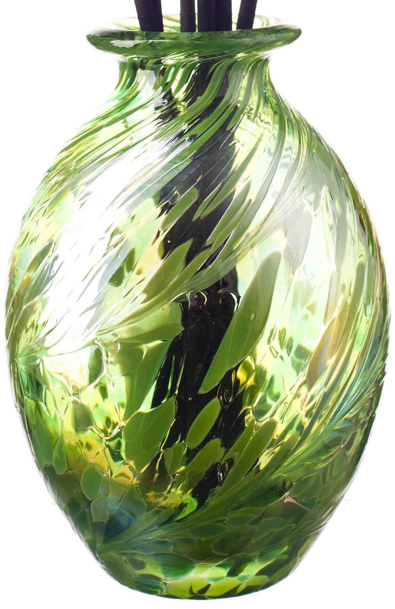 May Birthstone Coloured Mouth Blown Glass Bud Vase Reed Diffuser