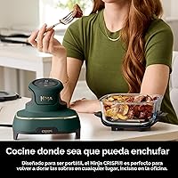 Vista 12 de Ninja Crispi - Freidora de aire de vidrio 5 en 1, recipientes y tapas de 450 °F, no tóxico, 4 cuartos y 6 tazas, apto para microondas, congelador