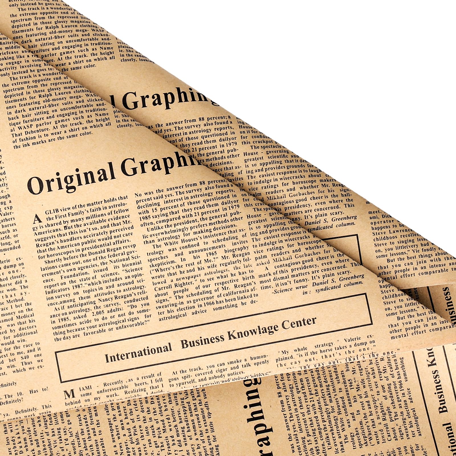 Whaline Vintage Newspaper Wrapping Paper - Not Roll - Old Newsprint Gift Wrap Paper Folded Flat Retro Kraft Magazine DIY Craft Art Paper for Wedding Birthday Party Decor Supplies, 10 Sheets