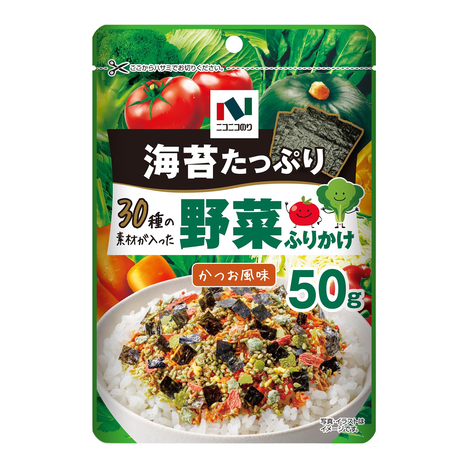 【本日最終日】【スマイルSale】【46%OFF】【1,293円】 ニコニコのり 30種の素材が入った野菜ふりかけ 50g×10個