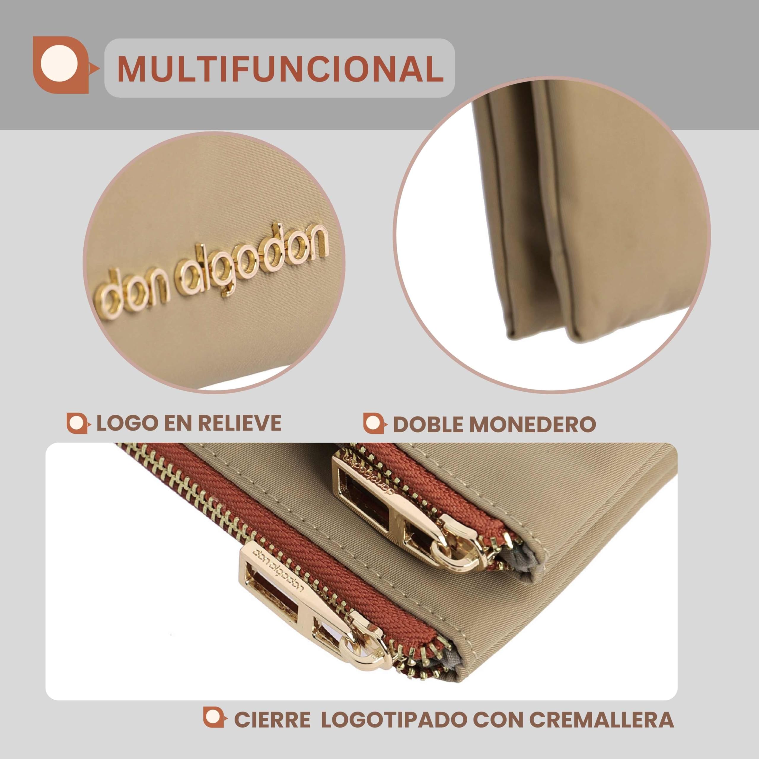 DON ALGODON - Monedero Mujer Carteras de Mujer con tarjetero mujer - Cartera mujer y monederos mujer - Simona