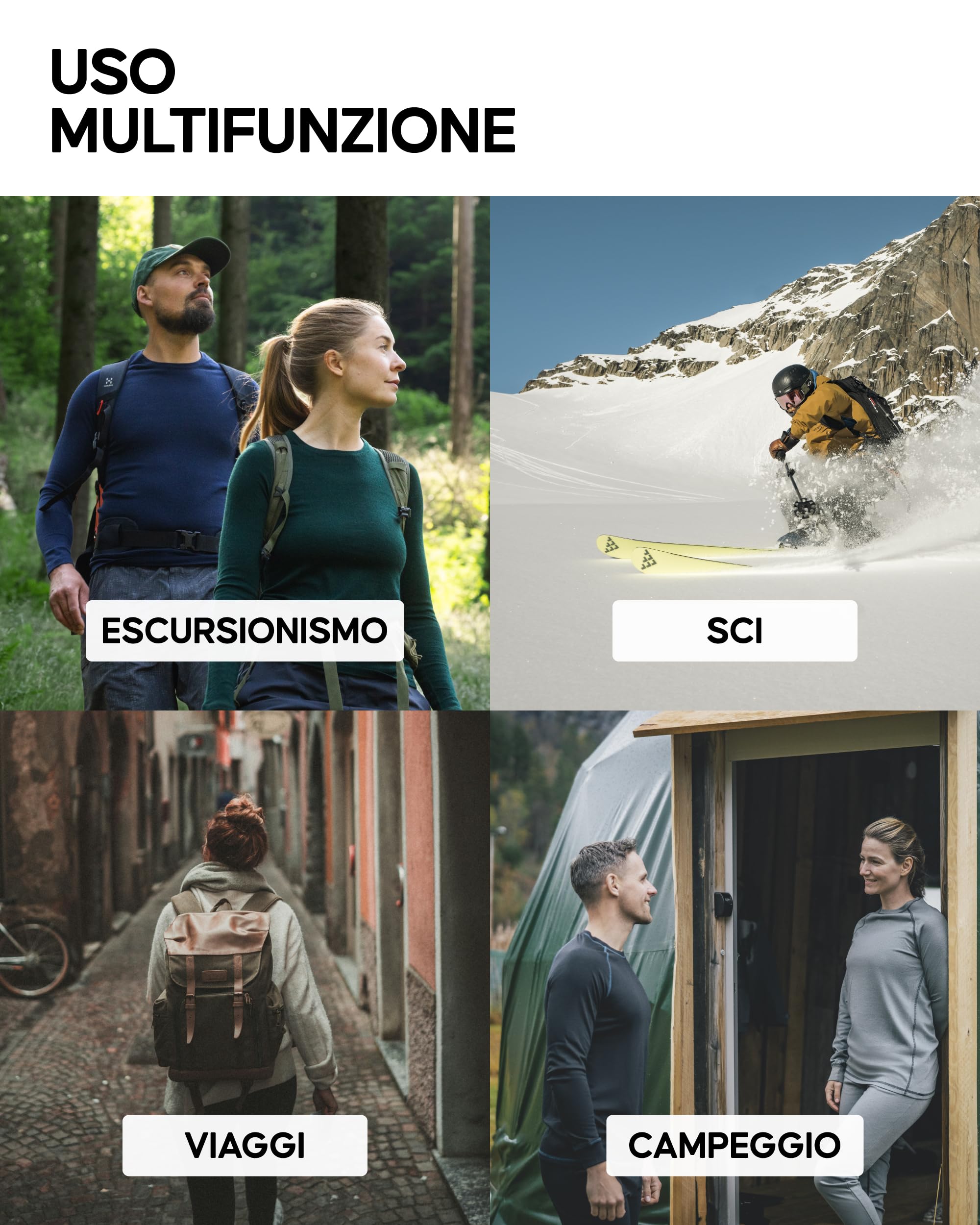 DANISH ENDURANCE Completo Maglia e Pantaloni Termici Uomo e Donna, Intimo Termico per Sci, Trekking