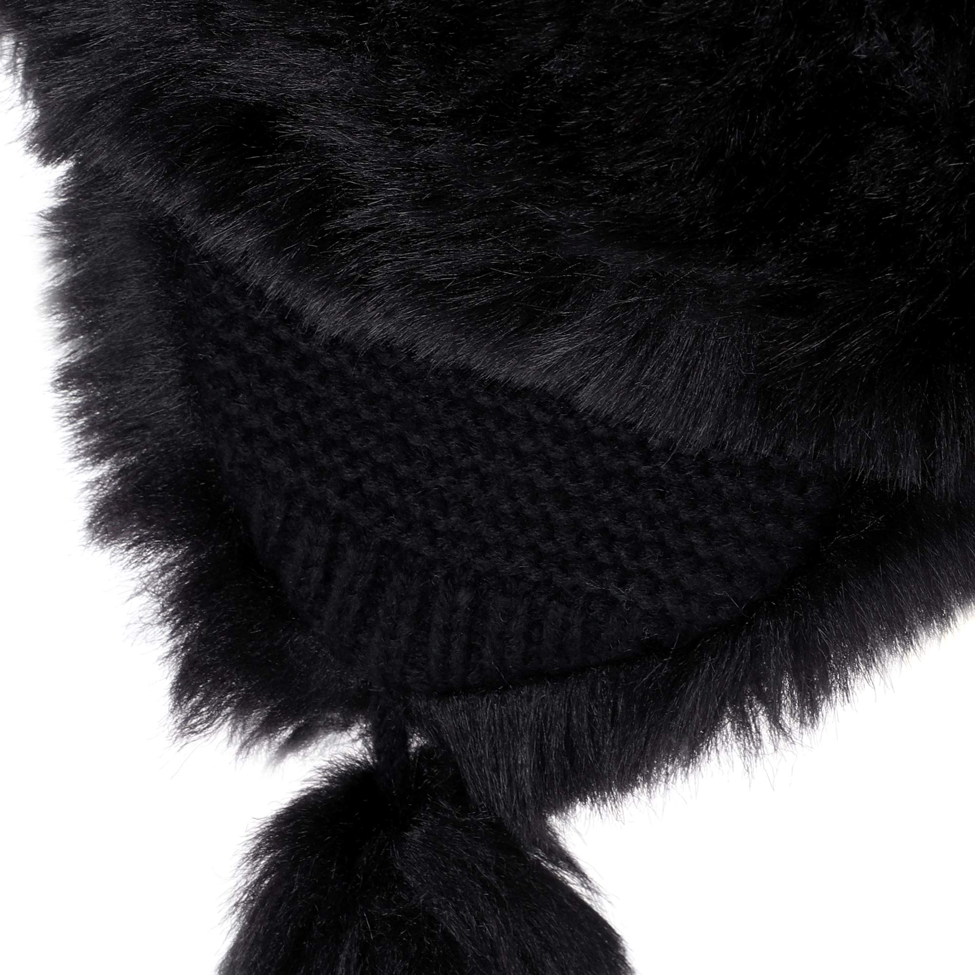 Chapka Parent-Enfant Chapeau Hiver en Fausse Fourrure Thermique Femme Fille Casquette Chaud avec Oreillettes Couvre-Visage Anti-Vent/Froid pour Ski Snowboard Moto Camping