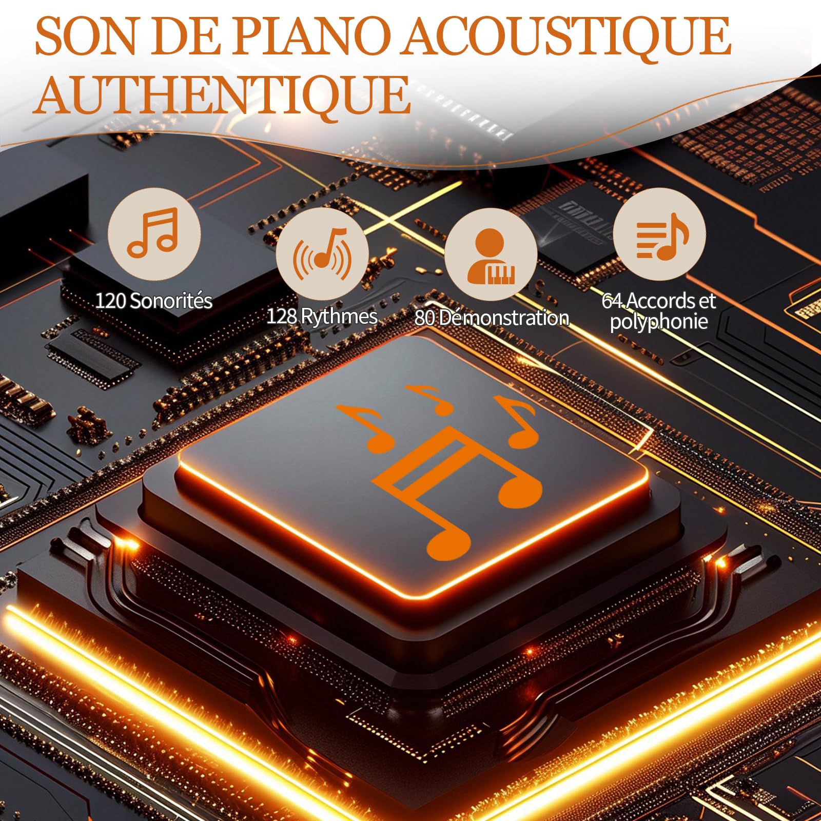 LEADZM Piano Numérique 88 Touches avec Support en Métal, Clavier Piano Semi-Lesté, Piano Electrique avec 3 Pédales, Adapté aux Débutants (Noir)