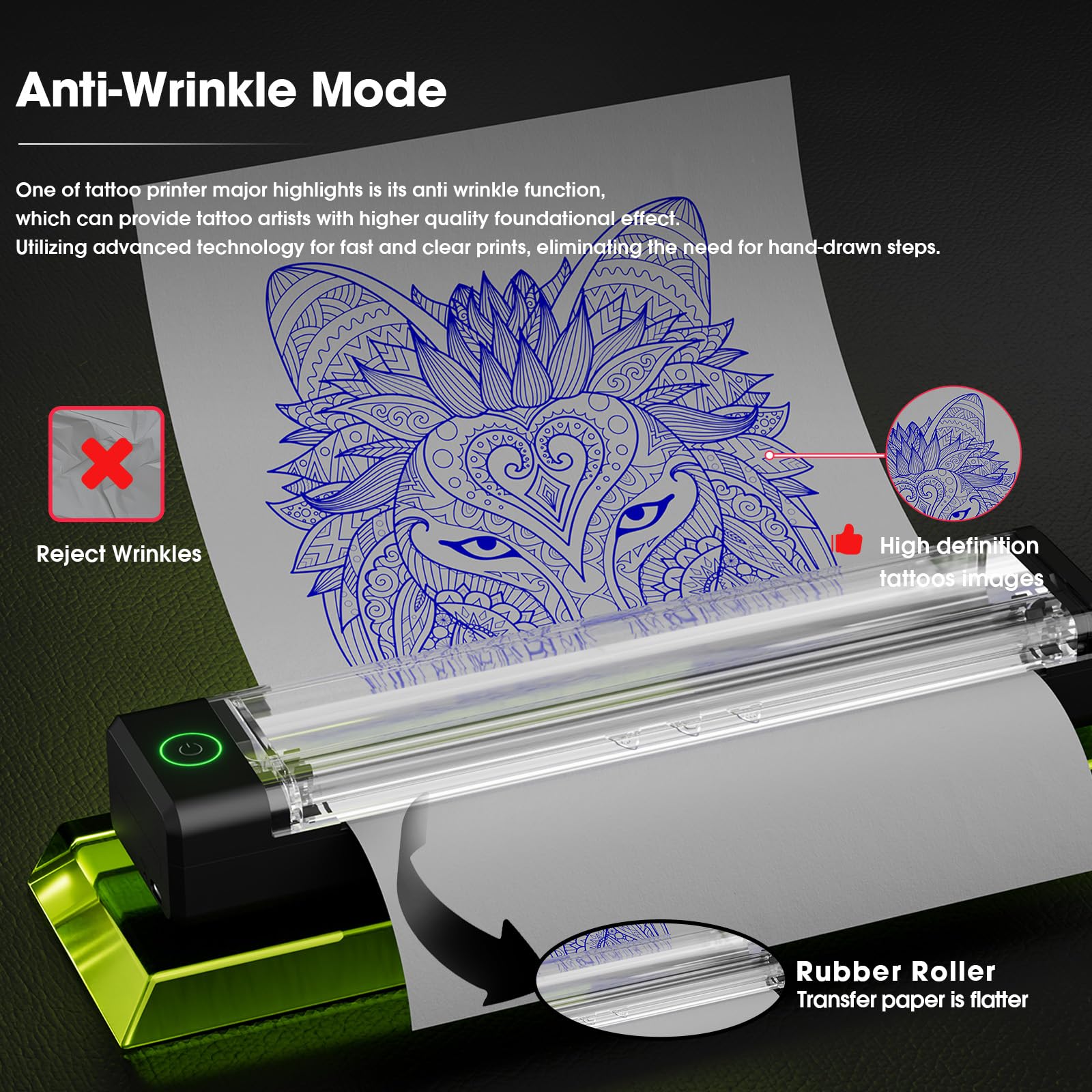 Termocopiadora Tattoo Kit - Maquina de Tatuar Kit Completo con Impresora Tattoo, Maquina Tatuar Inalambrica, Batería de Alimentación de 1500mAh, 20Pzs Agujas Tatuaje para Tatuadores