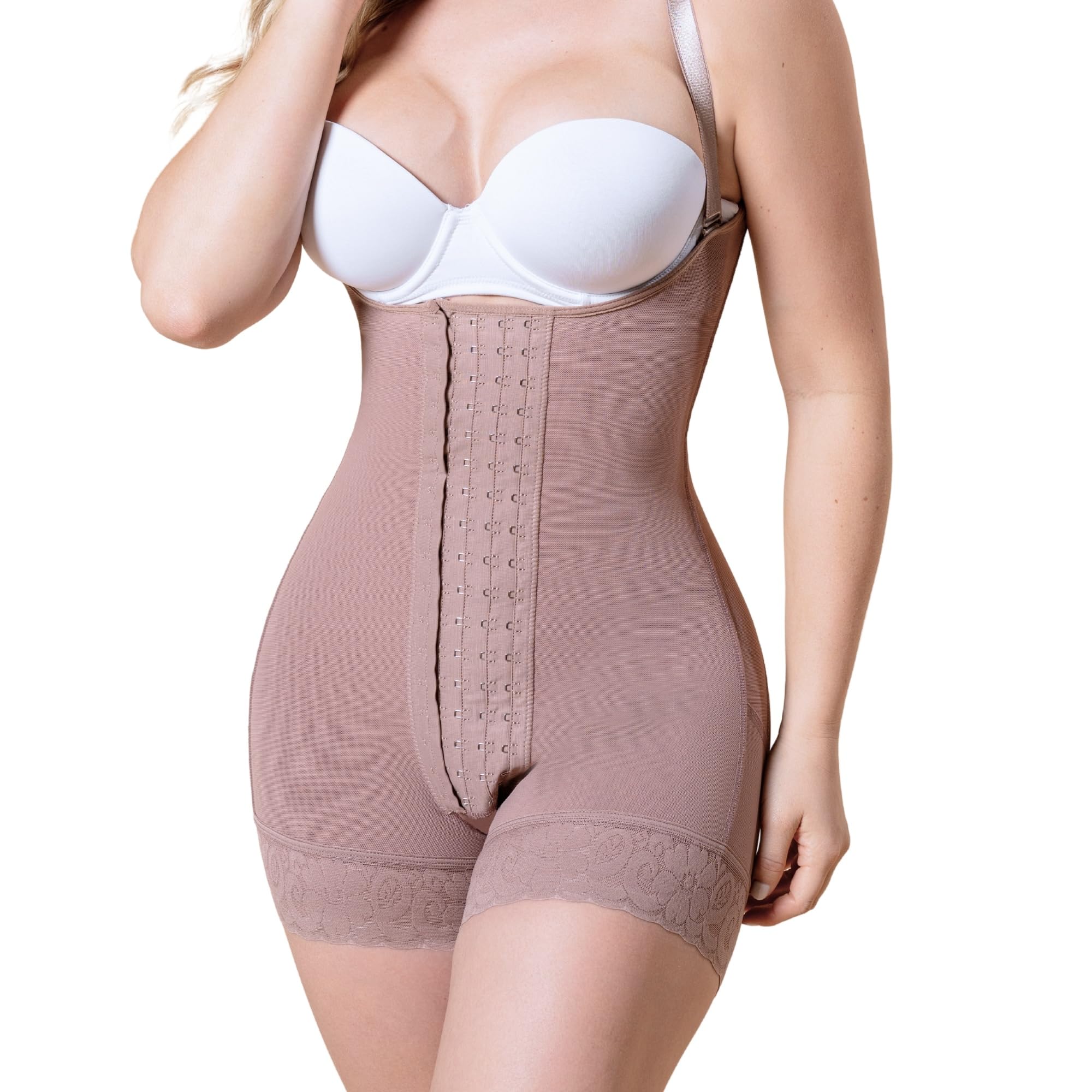 Fascia Cachetera Ref AS005 - Compressione forte, Chiusura 4 posizioni, Rinforzo addominale, Miglioramento glutei, Apertura perineale e Caricatori Removibili
