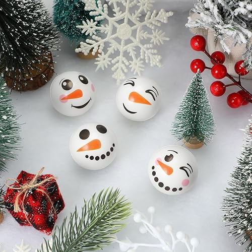Miniatura 5 de Jerify 60 bolas de muñeco de nieve a granel de Navidad muñeco de nieve juguetes para el estrés Primera bola de nieve, bolas de muñecos de nieve,