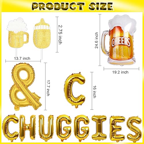 Miniatura 3 de Las decoraciones de fiesta Huggies and Chuggies incluyen biberón de bebé, taza de cerveza, decoración de cupcakes, botellas de cervezas, globos para