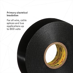 3M Scotch Super 33+ Electrical Tape - 3/4 in x 76 ft, Premium Grade All-Weather Vinyl, Resistant to Abrasion, Moisture, Corrosion, Alkalies - Long Roll, 1 in Core, Black, 10 Roll Pack