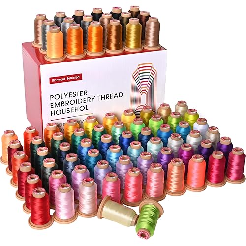 Richword Selected 800M 80 Colors Embroidery Thread,40WT(108D/2) Polyester Embroidery Machine Thread Set for Embroidery Machines and Sewing Machines