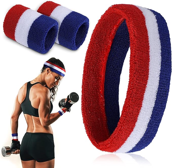 Baumwoll-Sportarmbänder 6er Set - Schweißabsorbierende Wristbands Für Fitness