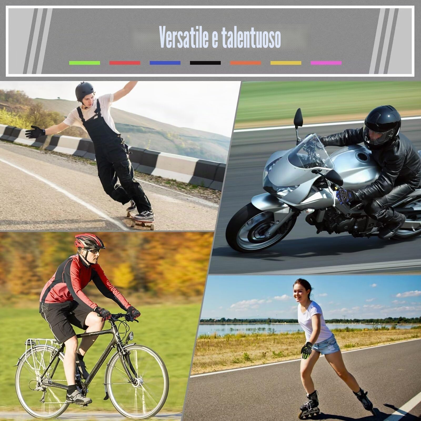 COFIT Guanti da Moto, Touchscreen sulle Dita, Guanti per corse in Motocicletta, per ATV BMX MTB Bicicletta, Arrampicata, Motocross e Altri Sport All'aperto
