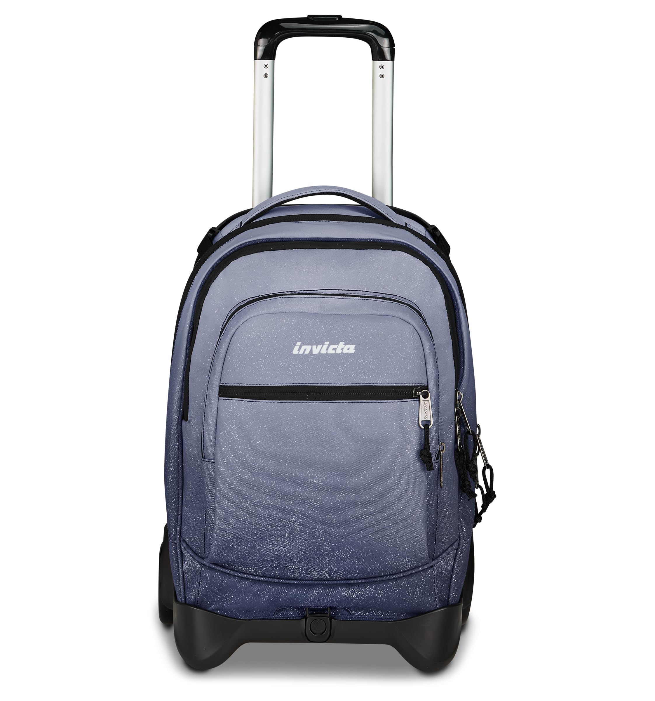 Invicta Trolley Plug Fantasy Shine, Nero, Effetto brillantini, 34 L, Doppio Scomparto, Cross-over System, Tasca attrezzata, Tasca porta pc, Tasca portaborraccia, Scuola media e superiore, Ragazza