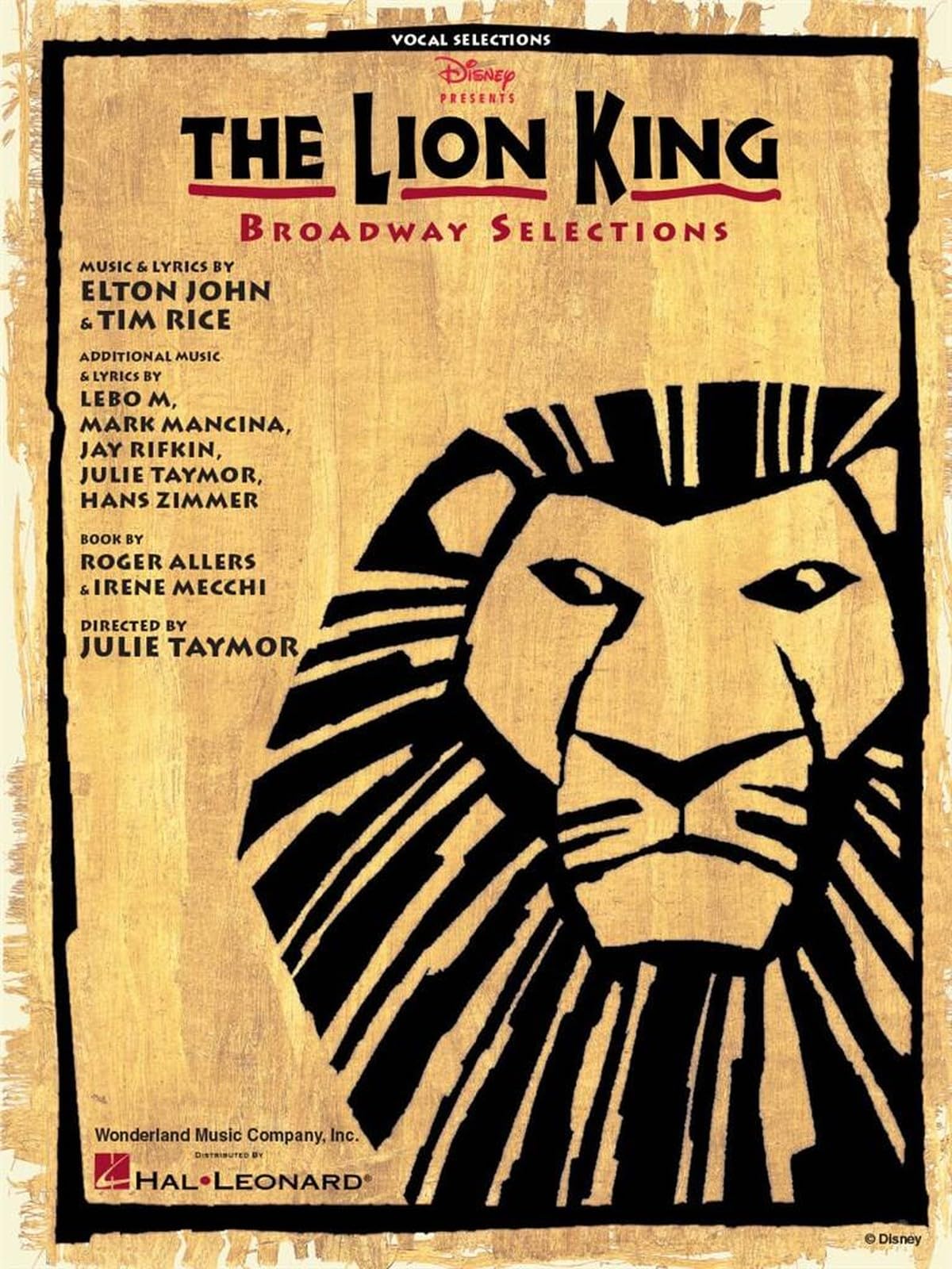 The Lion King Broadway Selections | Songbook for Piano/Vocal/Guitar | Musical Theatre Sheet Music Book for Students, Teachers and Performers with Lyrics Chords and Stage Repertoire