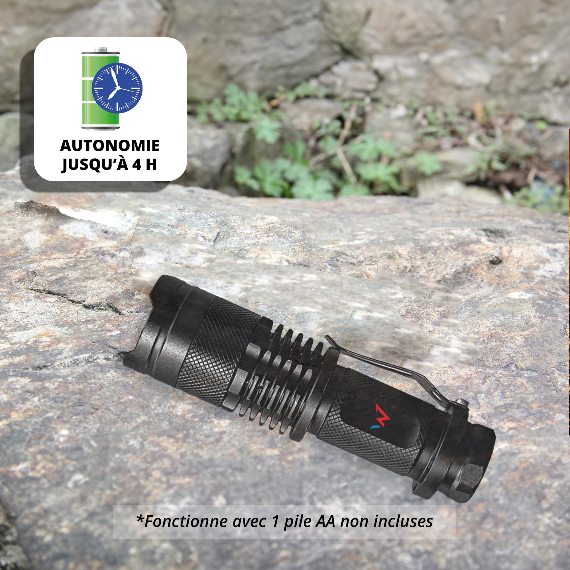 W WONDER FULL ENERGY - Mini torcia elettrica 70 lumen, IP44, 3 modalità