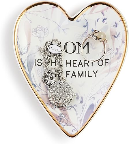 Miniatura 2 de DEMDACO Mom Family - Plato para baratijas de cerámica (4 x 3,5 pulgadas), color blanco