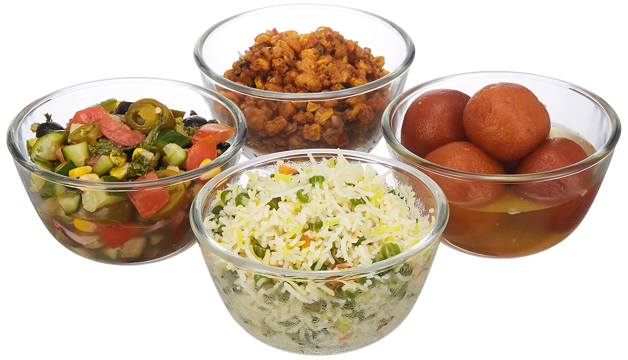Amazon Brand - Solimo Borosilicate Round Glass/Mixing Bowl (Set Of 4 - 550 Ml), Transparent (B07PBTN22D) Amazon Price History, Amazon Price Tracker